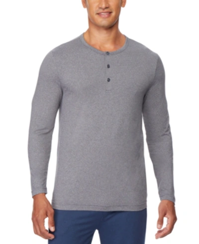 32 Degrees Men's Ultra Lux Henley Long-sleeve Sleep T-shirt In Ht Stingray