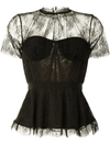 Jonathan Simkhai Kehlani Grosgrain-trimmed Lace Bustier Top In Black