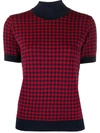 HUGO BOSS HOUNDSTOOTH PRINT KNITTED TOP