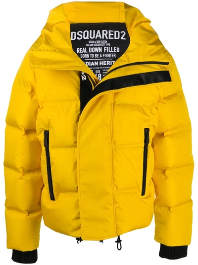 Dsquared2 Padded Jacket In Yellow