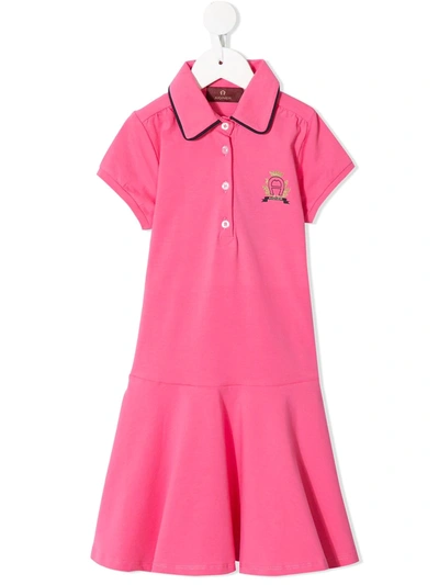 Aigner Kids' Logo Polo Dress In Pink