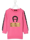 AIGNER LOGO-PRINT SWEATSHIRT DRESS