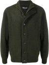 Barbour Sweater High Neck Elbow Patches In Green