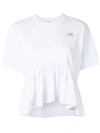 VICTORIA VICTORIA BECKHAM ROUND-NECK PEPLUM COTTON T-SHIRT