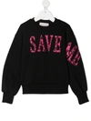 ALBERTA FERRETTI SAVE ME EMBROIDERED SWEATSHIRT