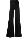 Frame Womens Noir Le Palazzo Wide-leg Stretch-denim Jeans