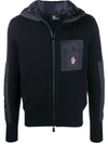 MONCLER CONTRAST-PANEL HOODED SWEATER JACKET