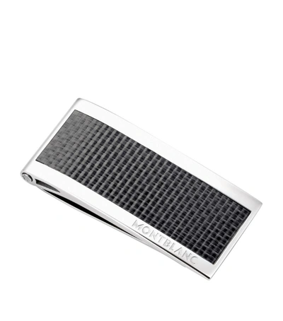 Montblanc Stainless Steel Stainless Steel And Carbon Money Clip In Silver