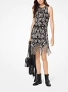 MICHAEL KORS PAISLEY EMBELLISHED FRINGE DRESS