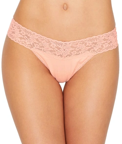 Hanky Panky Stretch Cotton Low Rise Thong In Feline Fine