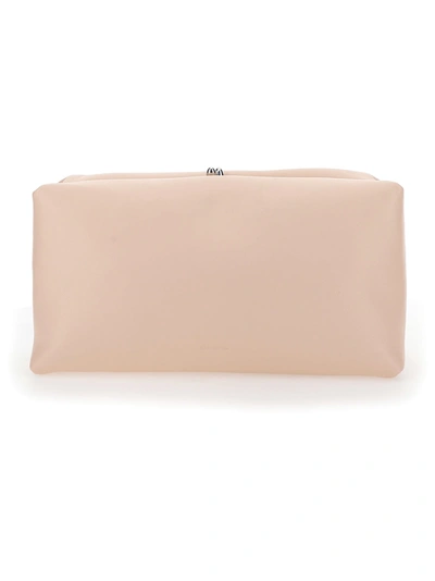 Jil Sander Goji Soft Leather Clutch In Light Pink