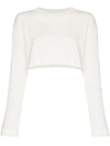 AMBRA MADDALENA TERRY CROPPED JERSEY TOP