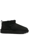 Ugg Classic Ultra Mini Womens Suede Ankle Bootie Slippers In Black