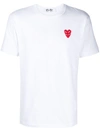Comme Des Garçons Play Play T-shirt With Heart Logo Patch In White