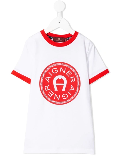 Aigner Kids' Logo-print T-shirt In White