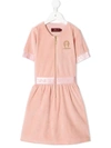 AIGNER LOGO-EMBROIDERED DRESS