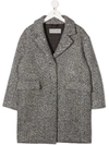 ERMANNO SCERVINO JUNIOR SINGLE-BREASTED HERRINGBONE COAT