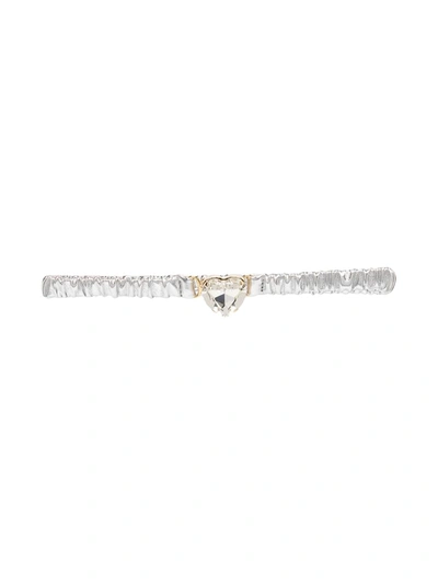 Mariuccia Milano Kids' Metallic Crystal-embellished Belt In Silver