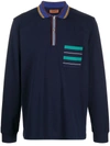 MISSONI STRIPE-DETAILING LONG-SLEEVE POLO SHIRT