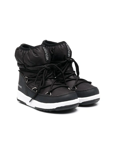 Moon Boot Kids' Low 2 Nylon Waterproof Snow Boots In Black