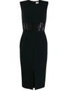 Alexander Mcqueen Sleeveless Lace Corset Midi Dress In Black