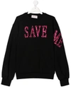 Alberta Ferretti Save Me Embroidered Sweatshirt In Black
