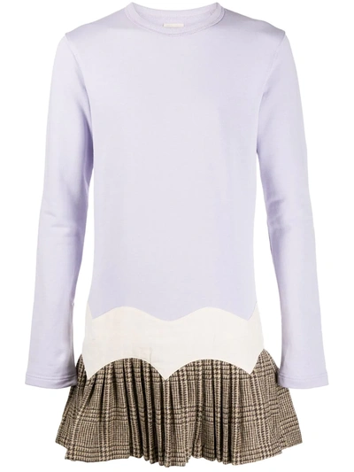 Stefan Cooke Pleated Jumper In Purple