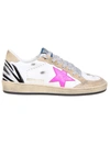 GOLDEN GOOSE BALL STAR WHITE/PINK LEATHER SNEAKERS,7AE1BA7A-EFD8-4CC5-C2ED-605E5AEBC46D