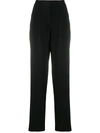 Emporio Armani Shimmery Wide Leg Trousers In Black
