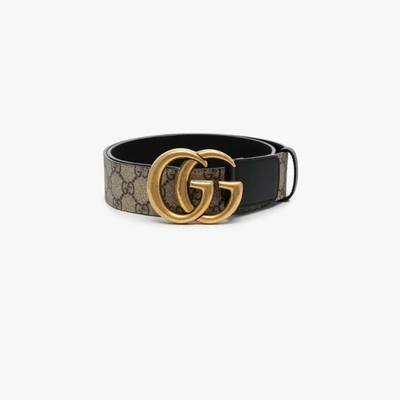 Gucci Gg Belt With Double G Buckle In Neutrals