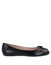 TOD'S TOD'S WOMAN BALLET FLATS BLACK SIZE 6 SOFT LEATHER,11796522LD 8