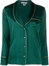 Gilda & Pearl Backstage Silk Pj Set In Green