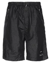 Marcelo Burlon County Of Milan Logo Shorts In Black Cotton In Black