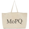 MUSEUM OF PEACE AND QUIET BEIGE TWILL 'MOPQ' TOTE