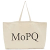 MUSEUM OF PEACE AND QUIET BEIGE TWILL 'MOPQ' TOTE