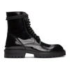 ANN DEMEULEMEESTER BLACK COMBAT BOOTS