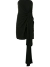 16arlington Strapless Draped Mini Dress In Black