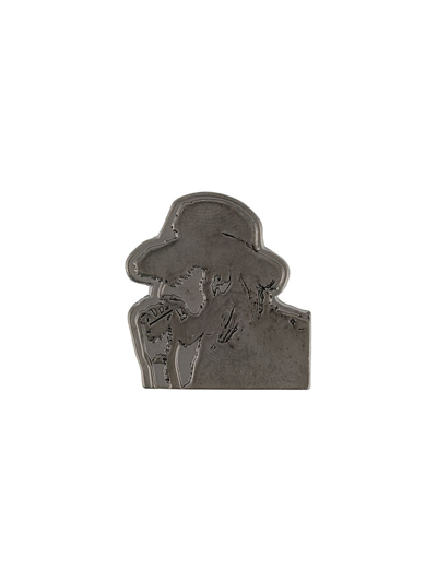 Yohji Yamamoto Figure Silhouette Brooch In Black