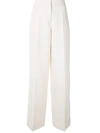 Jil Sander Wide-leg Tailored Cropped Trousers In White