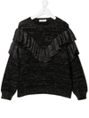Andorine Ruffle Detail Jumper In Black