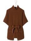 DOLCE & GABBANA BELTED KNITTED PONCHO