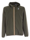 K-way Teen Embroidered Logo Hooded Jacket In Green