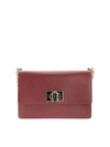 FURLA 1927 SMALL LEATHER SATCHEL BAG IN RED