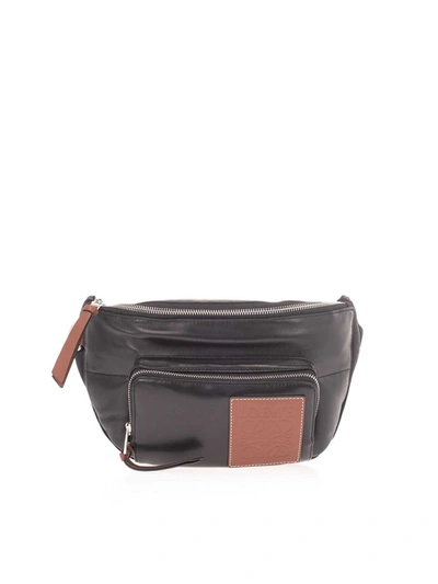 Loewe Puffy Belt Bag In Nappa And Fabric In Black