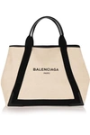 BALENCIAGA Cabas M Leather-Trimmed Canvas Tote