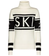 Perfect Moment Schild Intarsia Wool Turtleneck Sweater In Neutral