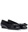 Ferragamo Salvatore  Ballerina Flats With Luxurious Lambskin Upper And Signature Buckle Detail In Black