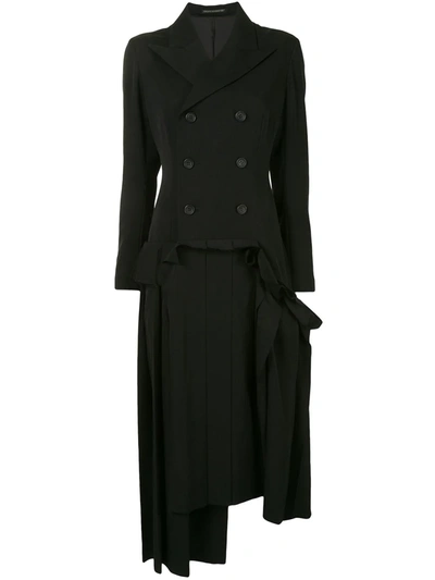 Yohji Yamamoto 双排扣西装夹克式连衣裙 In Black