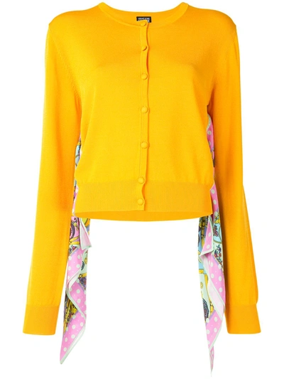 Versace Jeans Couture Scarf Panel Cardigan In Yellow