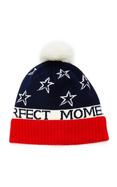 Perfect Moment Women's Pm Star Wool-blend Beanie In Navy-red